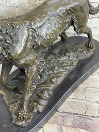Labrador Retriever with Bird Duck in Mouth Bronze Sculpture