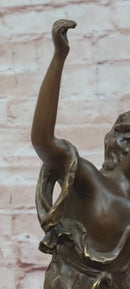 Bronze Dancing Girl Sculpture on Marble Base