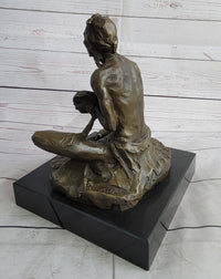 Native American Indian Shaman Medicine Man Playing Tom Tom - Bronze