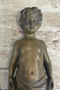 Bronze Candelabra Candle Holder Wall Sconce Young Satyr Cherub Boy