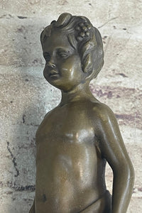 Bronze Candelabra Candle Holder Wall Sconce Young Satyr Cherub Boy