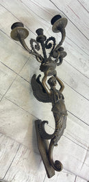 Wall Mounted Female Bronze Metal Candle Holder Sconce