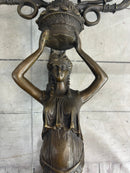 Wall Mounted Female Bronze Metal Candle Holder Sconce