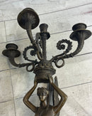 Wall Mounted Female Bronze Metal Candle Holder Sconce