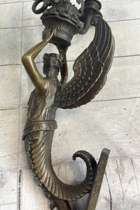 Wall Mounted Female Bronze Metal Candle Holder Sconce