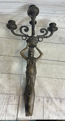 Wall Mounted Female Bronze Metal Candle Holder Sconce