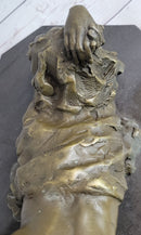 Erotic Art Bronze Figure Sculpture Crawling Girl on Knees 7" x 15"