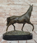 Bronze Horse Sculpture on Black Marble Base after PJ Mene
