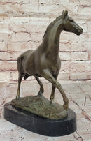 Bronze Horse Sculpture on Black Marble Base after PJ Mene