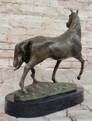 Bronze Horse Sculpture on Black Marble Base after PJ Mene