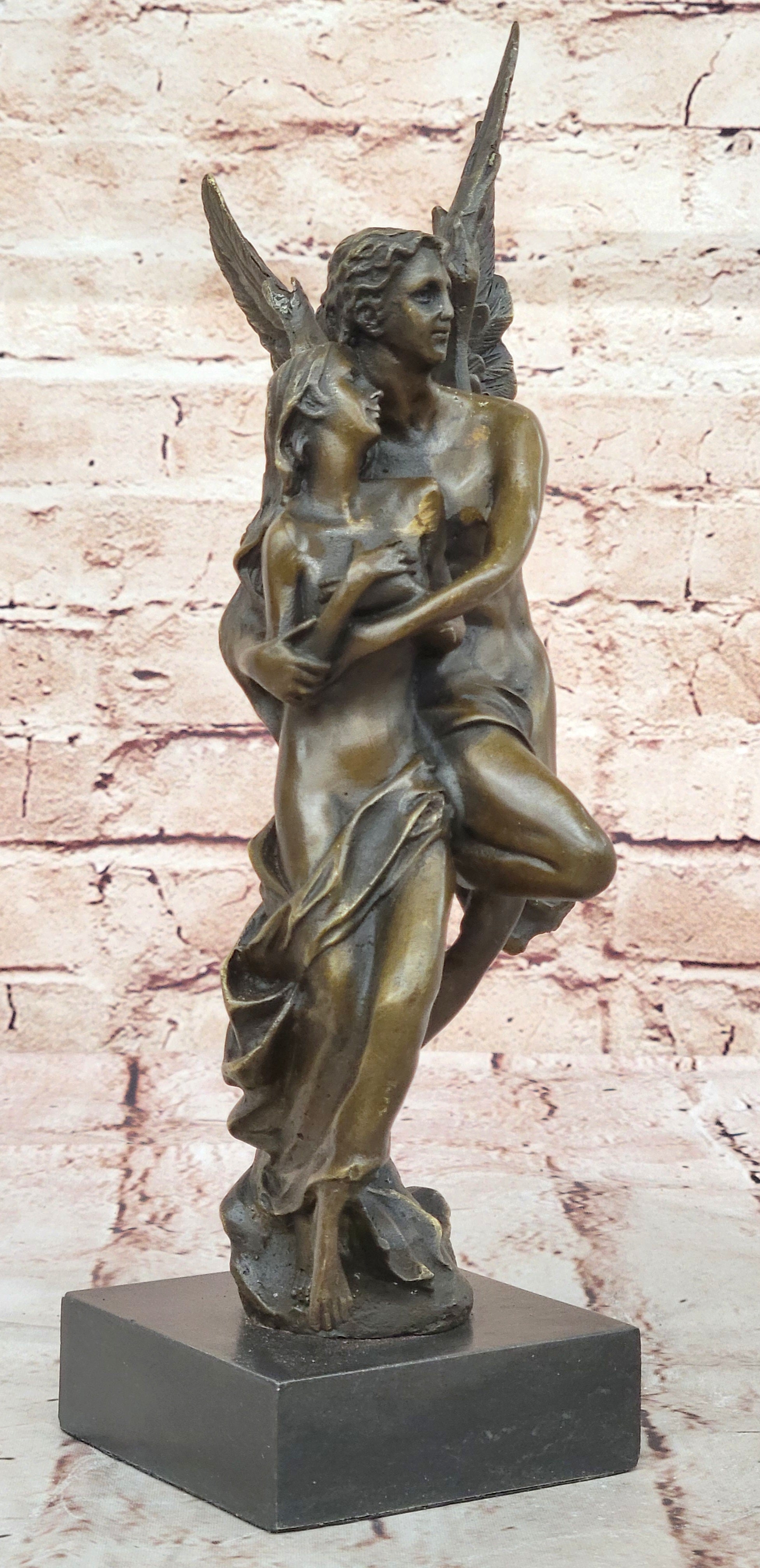 Bronze Angel Carrying Woman – Eros & Psyche