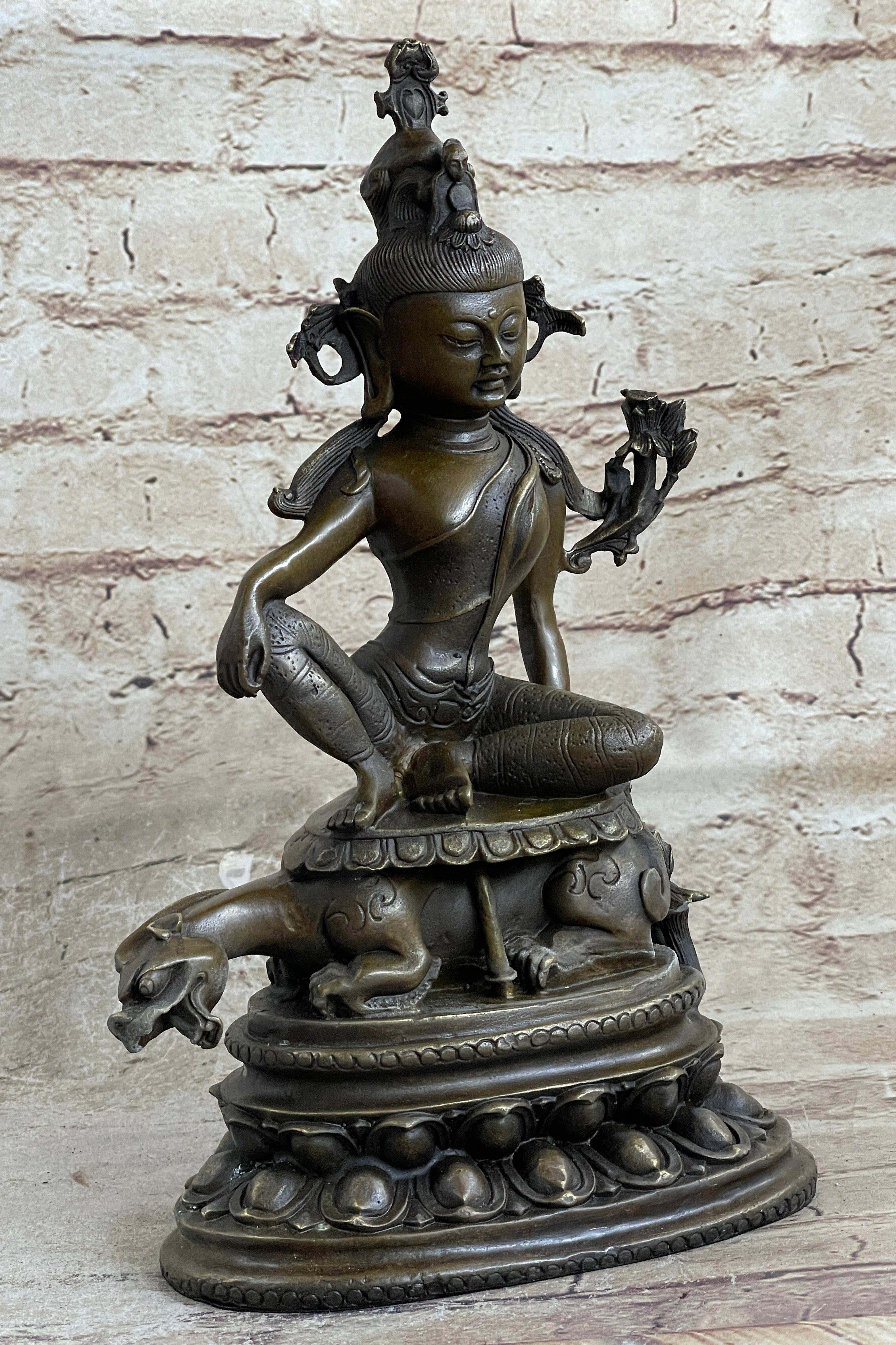 Kwan Yin Hot Cast Bronze Sculpture Buddhism Shrine Art