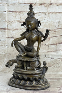 Kwan Yin Hot Cast Bronze Sculpture Buddhism Shrine Art