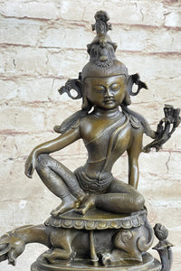 Kwan Yin Hot Cast Bronze Sculpture Buddhism Shrine Art