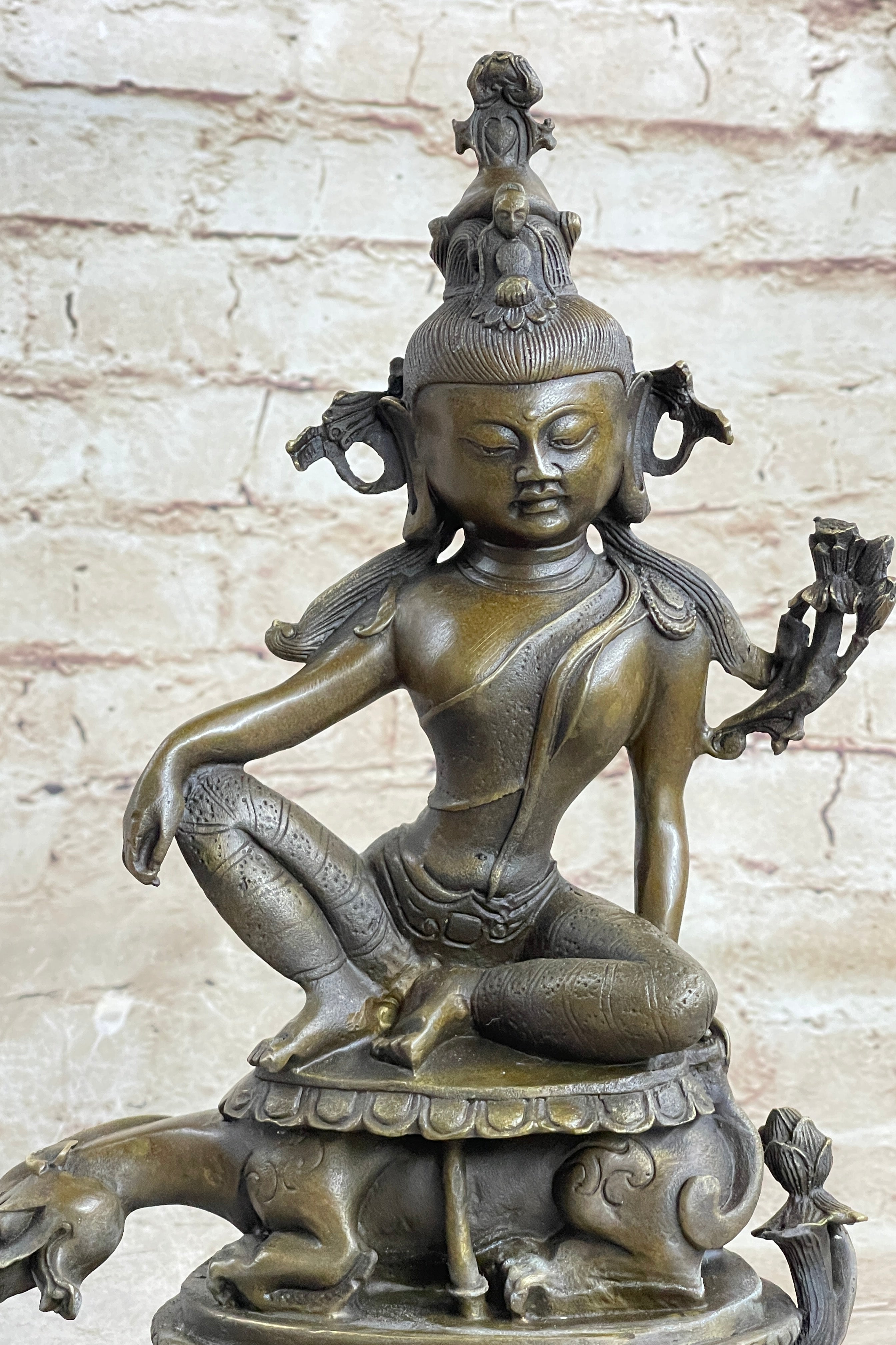 Kwan Yin Hot Cast Bronze Sculpture Buddhism Shrine Art