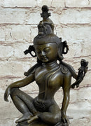 Kwan Yin Hot Cast Bronze Sculpture Buddhism Shrine Art
