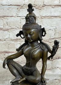 Kwan Yin Hot Cast Bronze Sculpture Buddhism Shrine Art