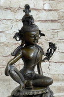 Kwan Yin Hot Cast Bronze Sculpture Buddhism Shrine Art