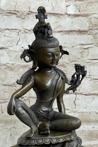 Kwan Yin Hot Cast Bronze Sculpture Buddhism Shrine Art