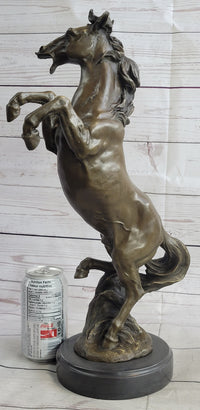 Hot Cast Bronze Rearing Stallion Horse Bronco Art Sculpture