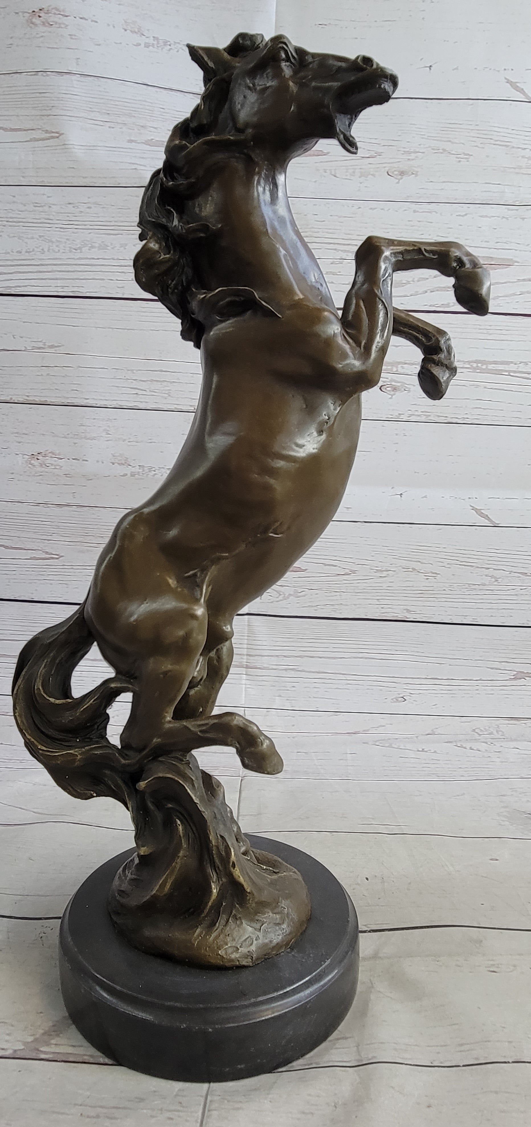 Hot Cast Bronze Rearing Stallion Horse Bronco Art Sculpture