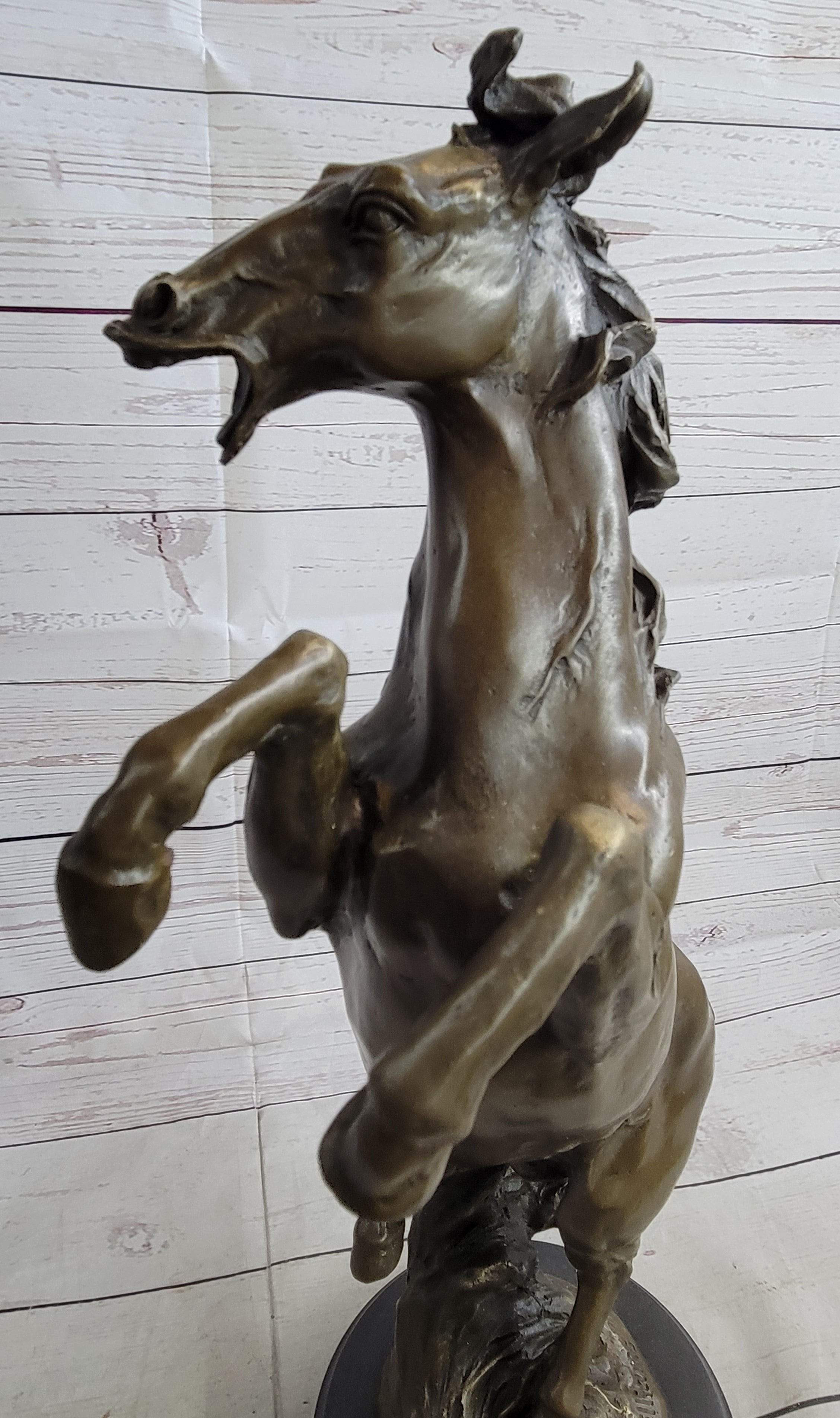 Hot Cast Bronze Rearing Stallion Horse Bronco Art Sculpture