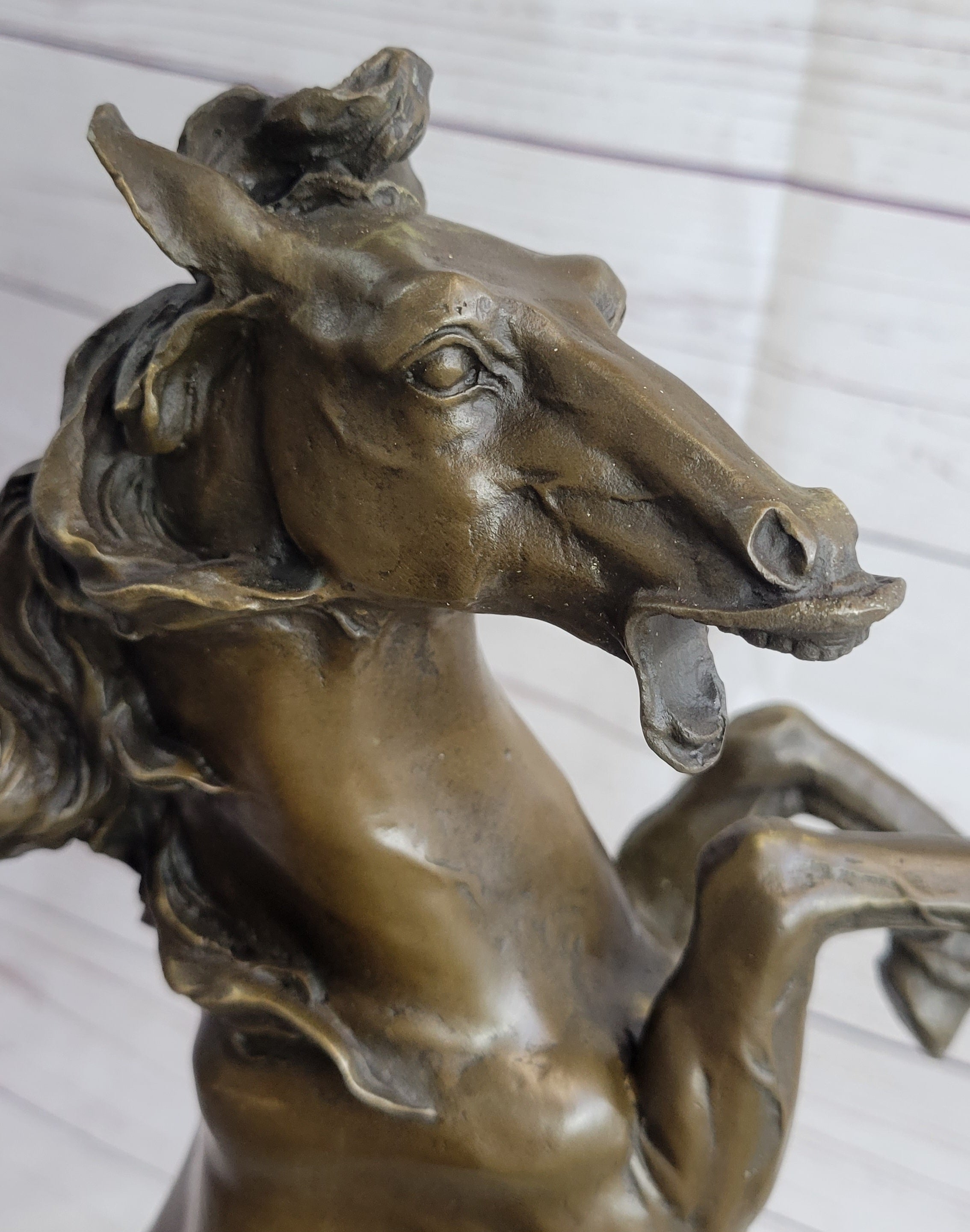 Hot Cast Bronze Rearing Stallion Horse Bronco Art Sculpture