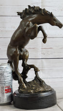 Bronco Stallion Bronze Sculpture 12" x 9.5" Marble Base