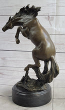 Bronco Stallion Bronze Sculpture 12" x 9.5" Marble Base
