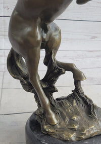 Bronco Stallion Bronze Sculpture 12" x 9.5" Marble Base