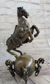 Chinese Tang Horse Lost Wax Bronze Sculpture by Milo