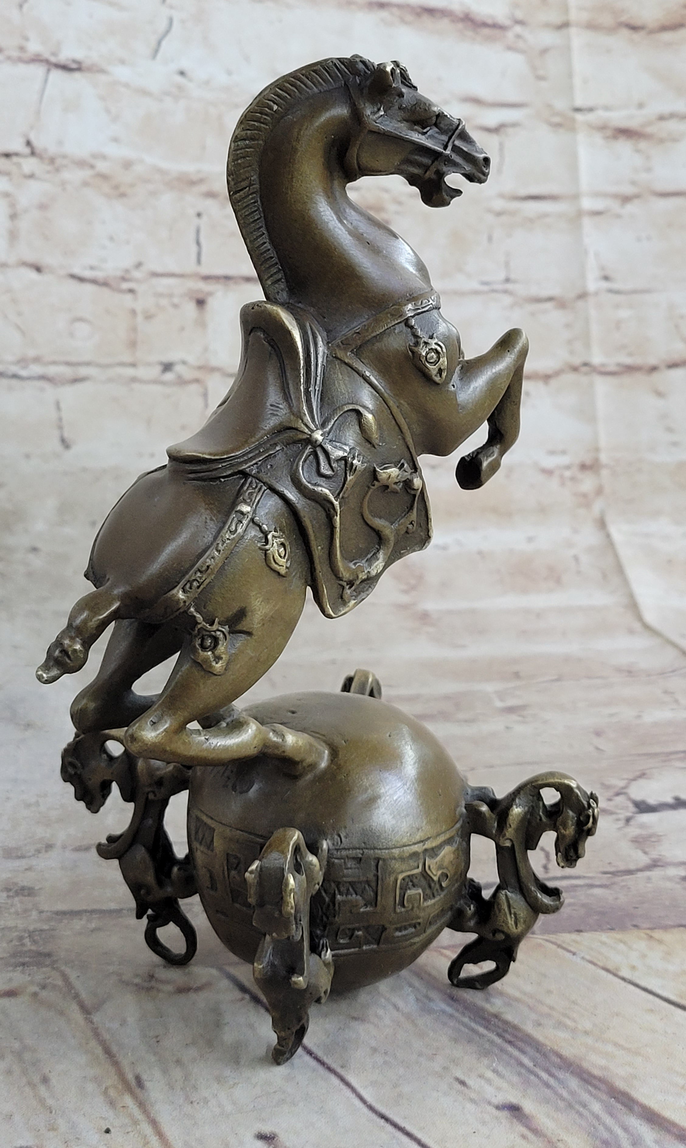 Chinese Tang Horse Lost Wax Bronze Sculpture by Milo