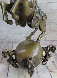 Chinese Tang Horse Lost Wax Bronze Sculpture by Milo