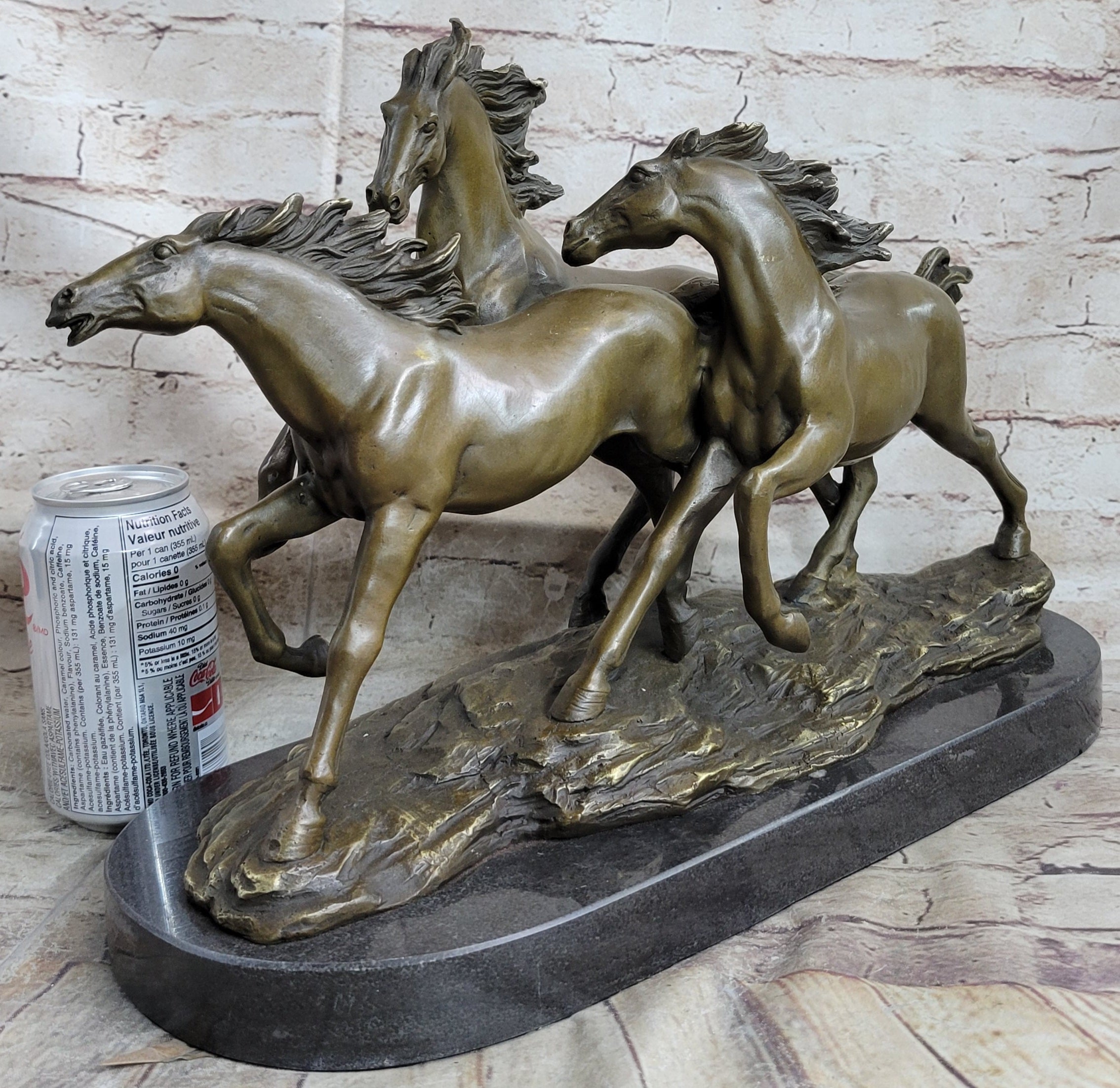 Bronze Marble Wild Horse Galloping Mustang Hot Cast