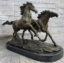 Bronze Marble Wild Horse Galloping Mustang Hot Cast