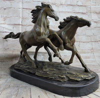 Bronze Marble Wild Horse Galloping Mustang Hot Cast