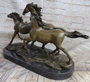 Bronze Marble Wild Horse Galloping Mustang Hot Cast
