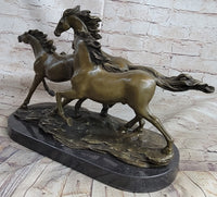 Bronze Marble Wild Horse Galloping Mustang Hot Cast