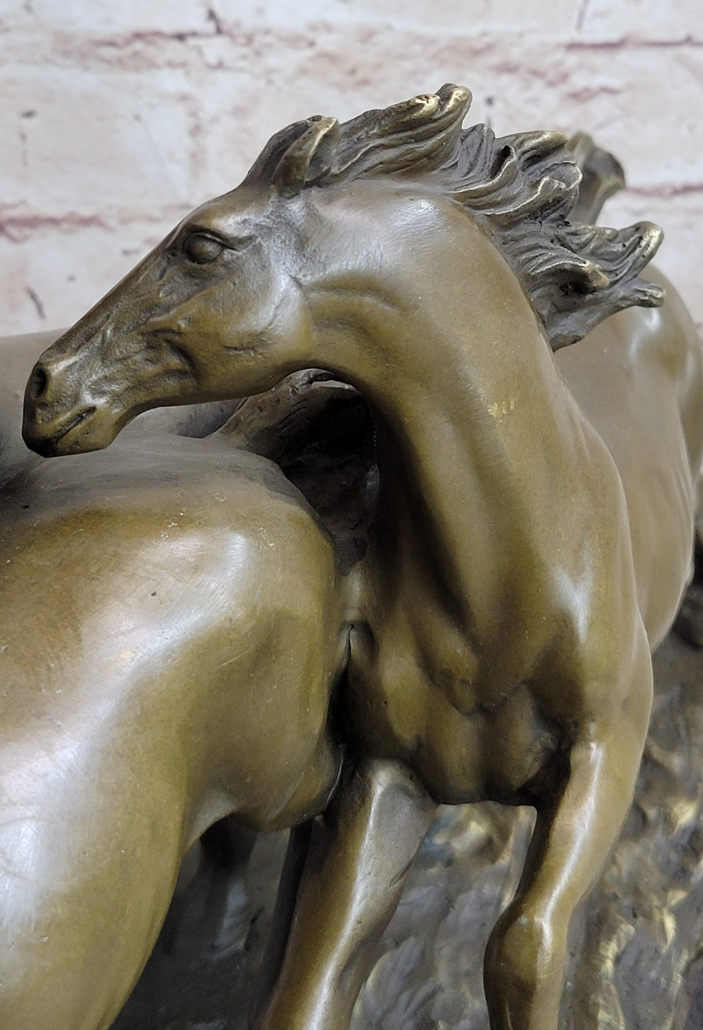 Bronze Marble Wild Horse Galloping Mustang Hot Cast
