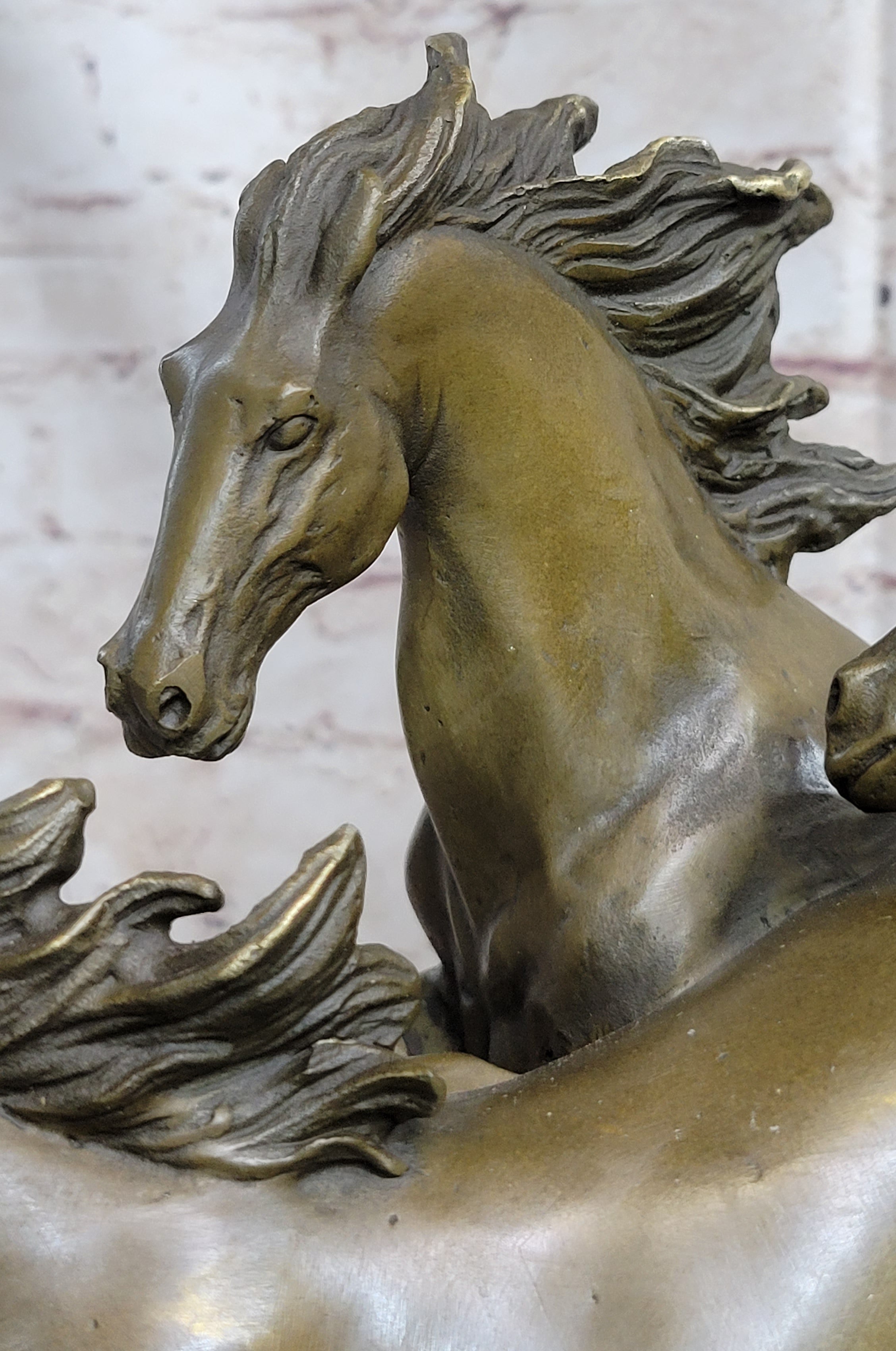Bronze Marble Wild Horse Galloping Mustang Hot Cast