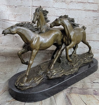 Bronze Marble Wild Horse Galloping Mustang Hot Cast