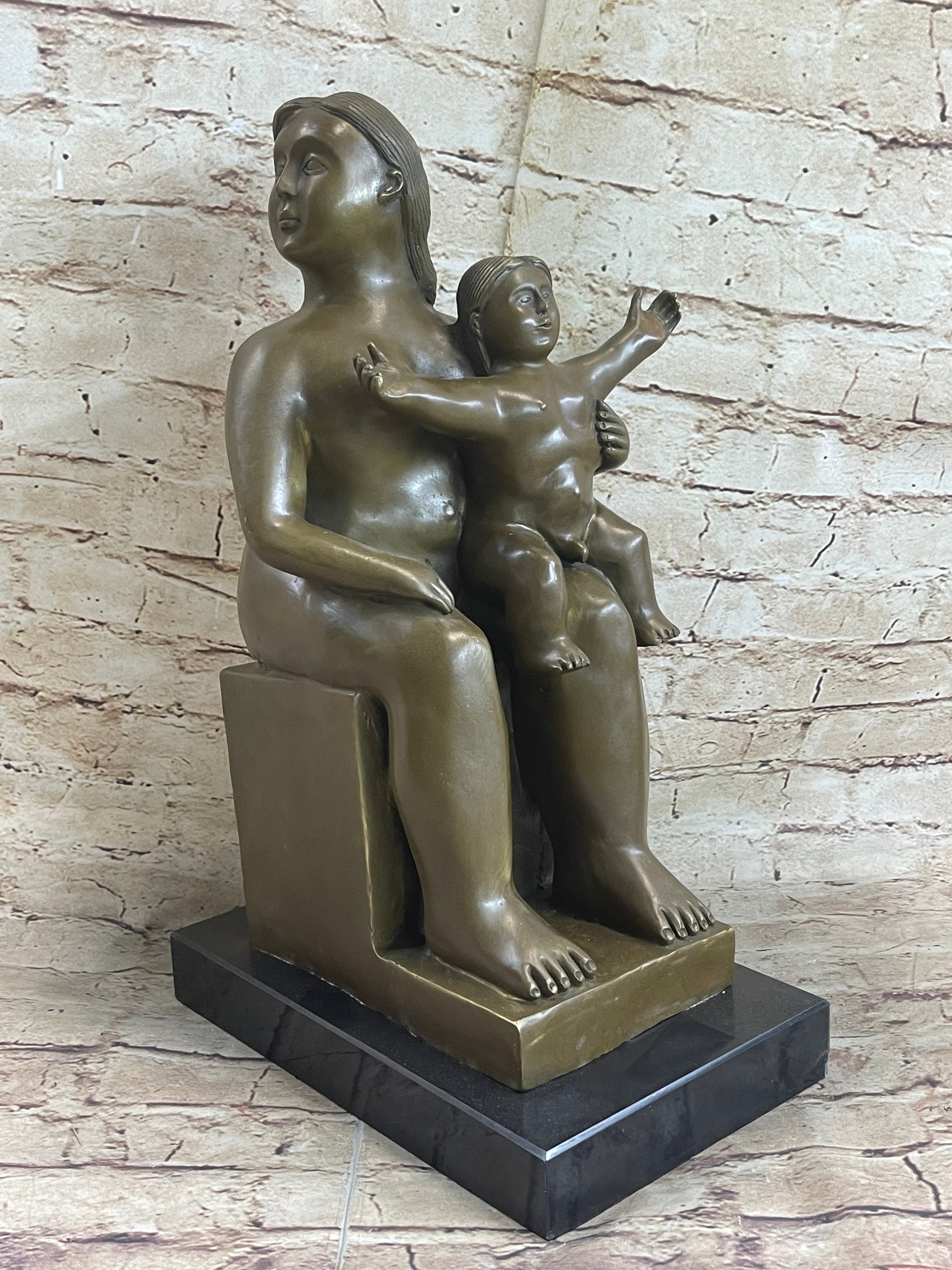 Fernando Botero Mother and Child Bronze Sculpture