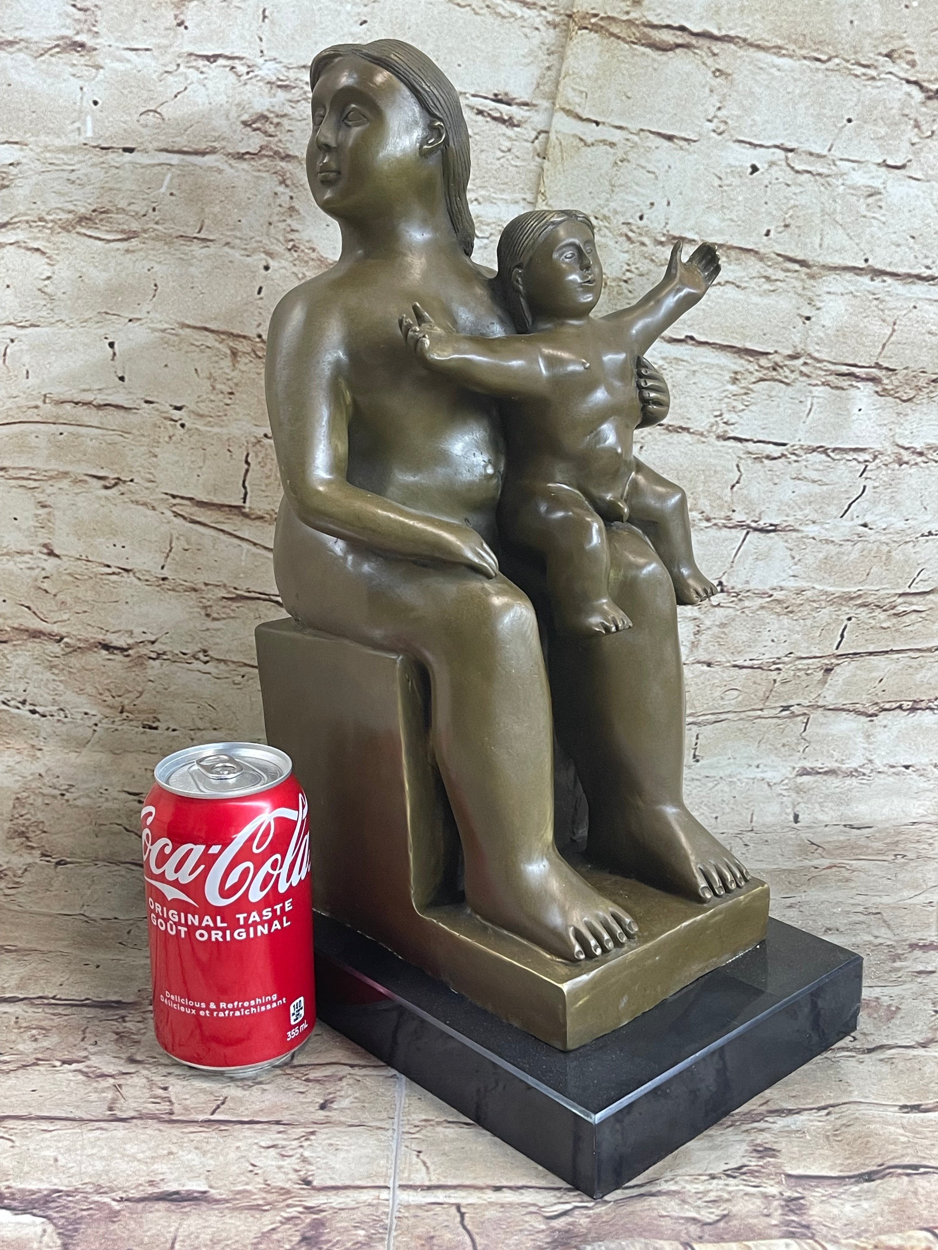 Fernando Botero Mother and Child Bronze Sculpture