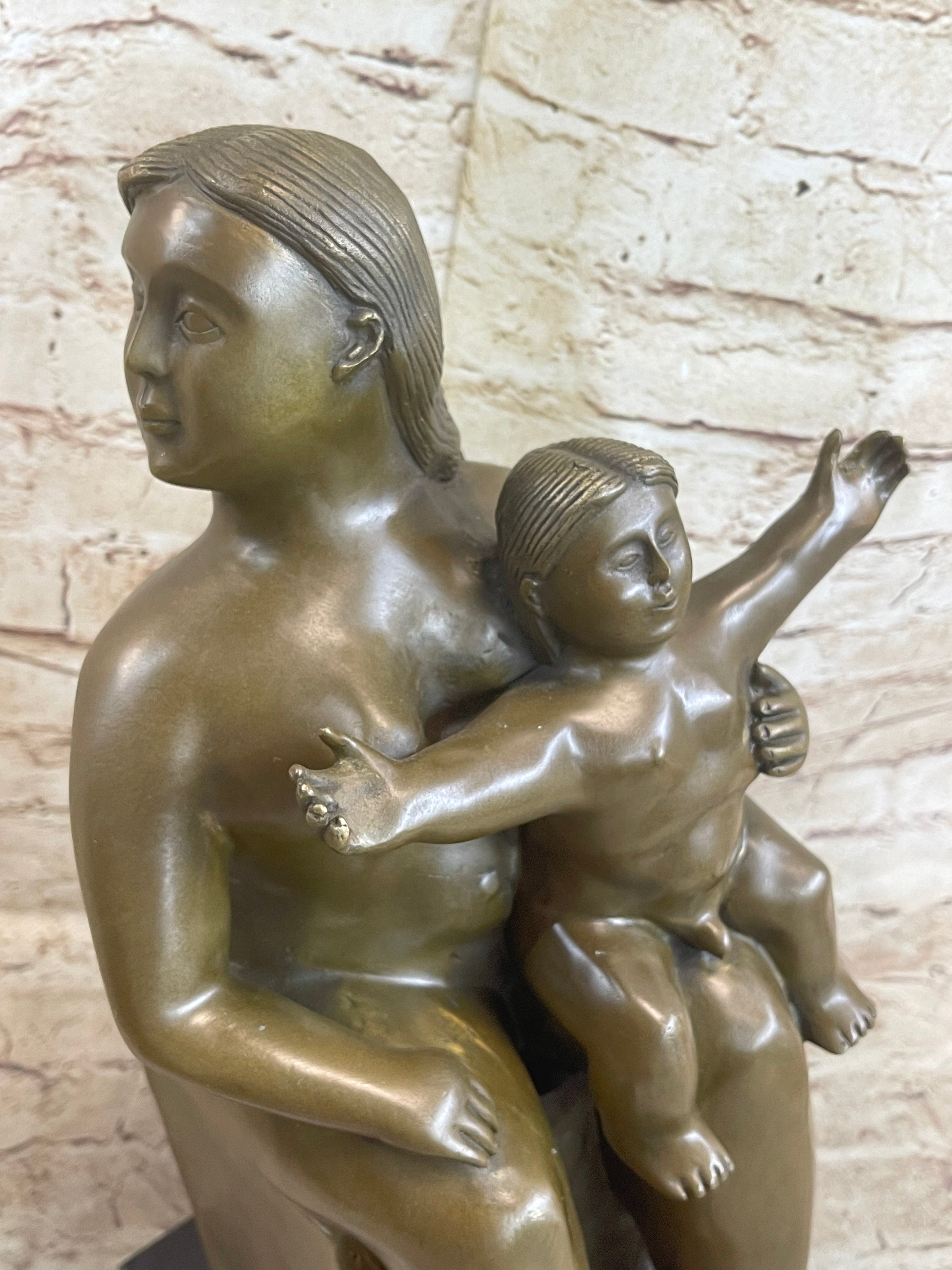 Fernando Botero Mother and Child Bronze Sculpture