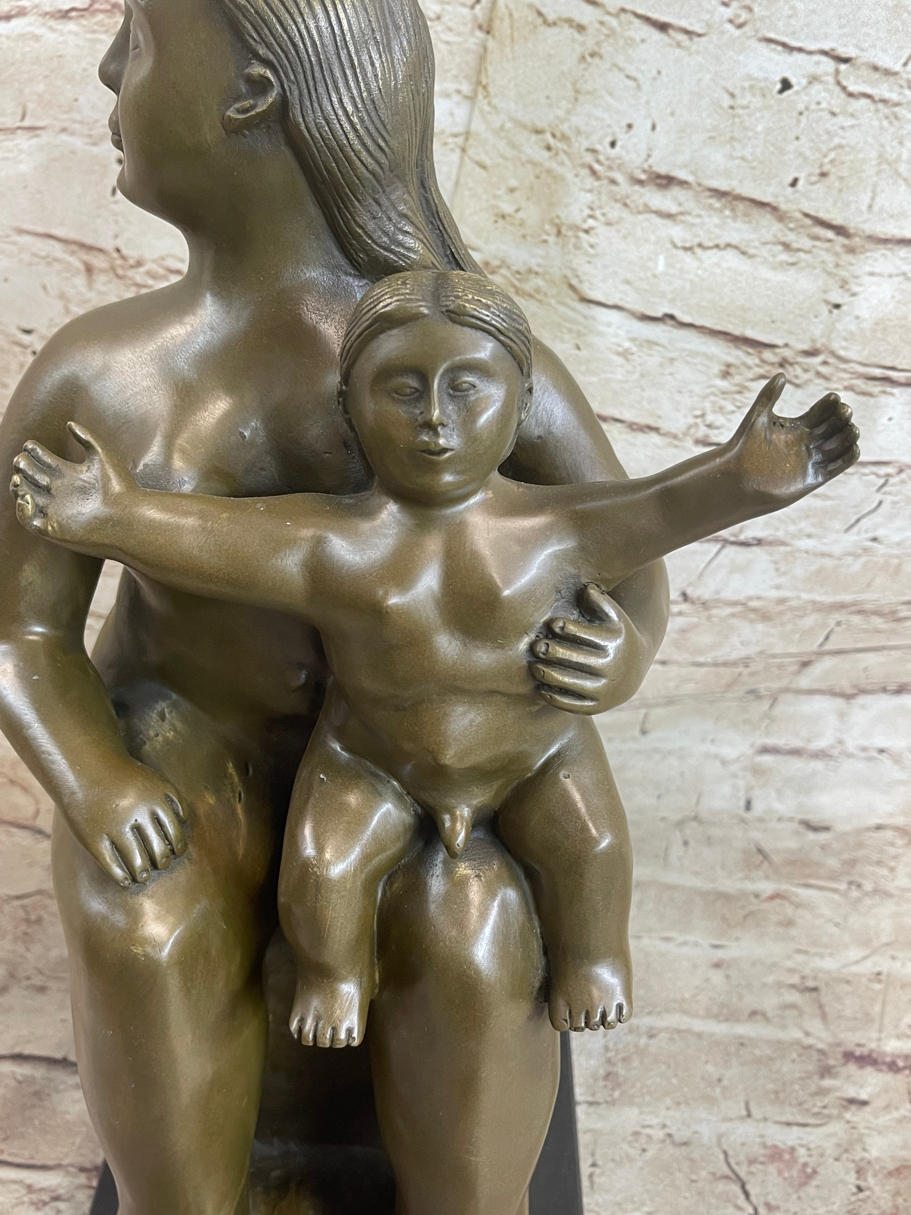Fernando Botero Mother and Child Bronze Sculpture