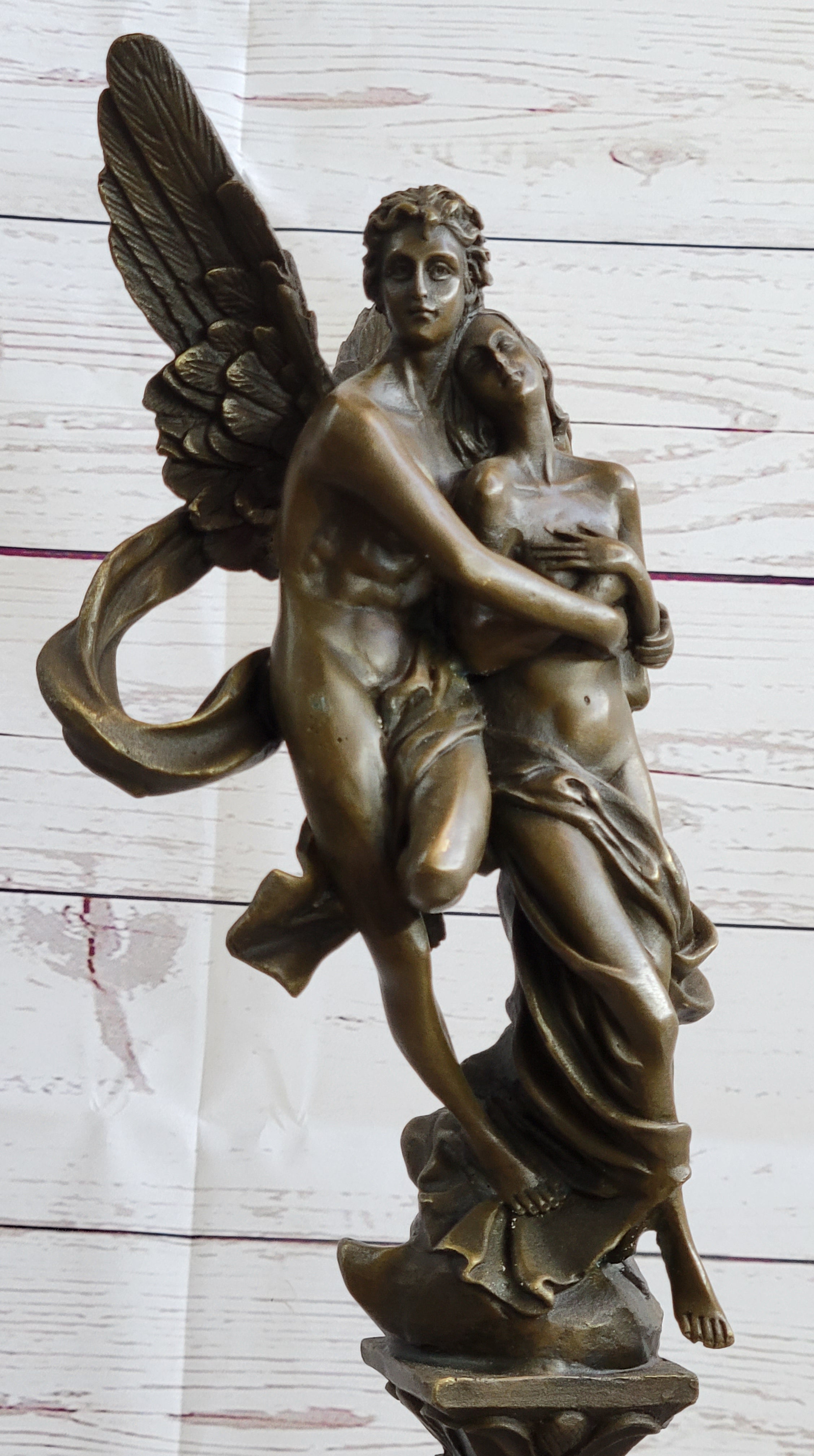 Bronze Sculpture Eros & Psyche Art Nouveau Romance