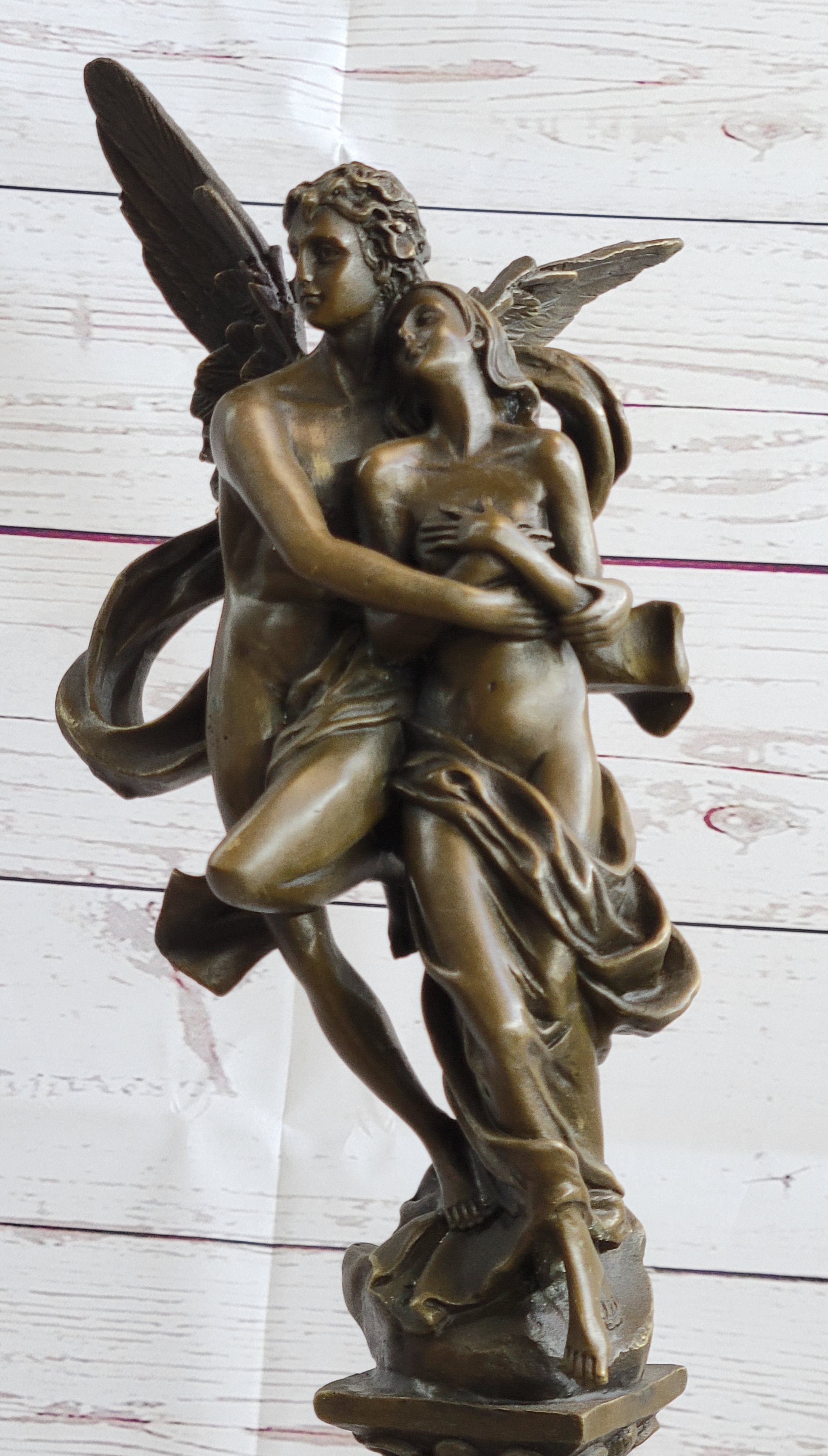 Bronze Sculpture Eros & Psyche Art Nouveau Romance