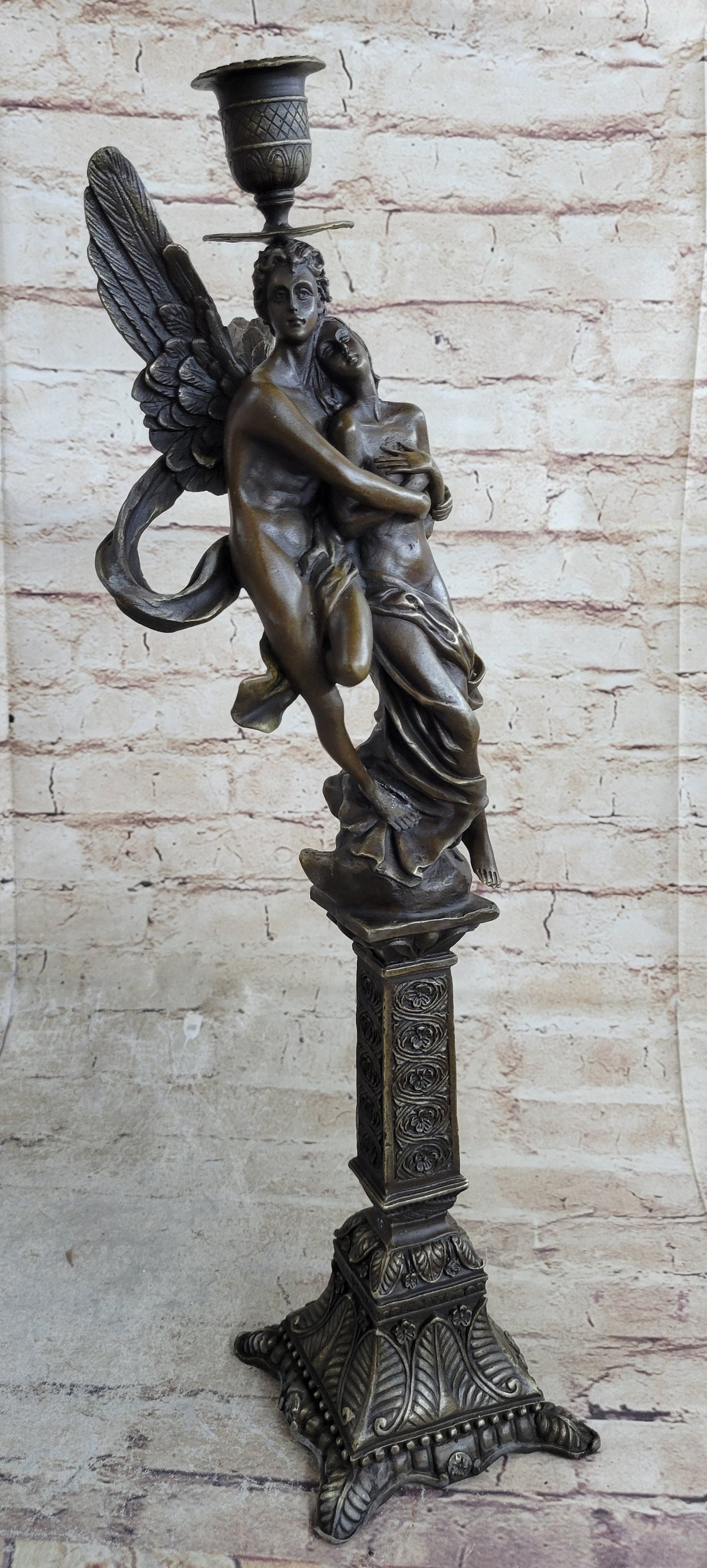 Bronze Marble Cupid Psyche Eros Aphrodite Venus Winged Lovers