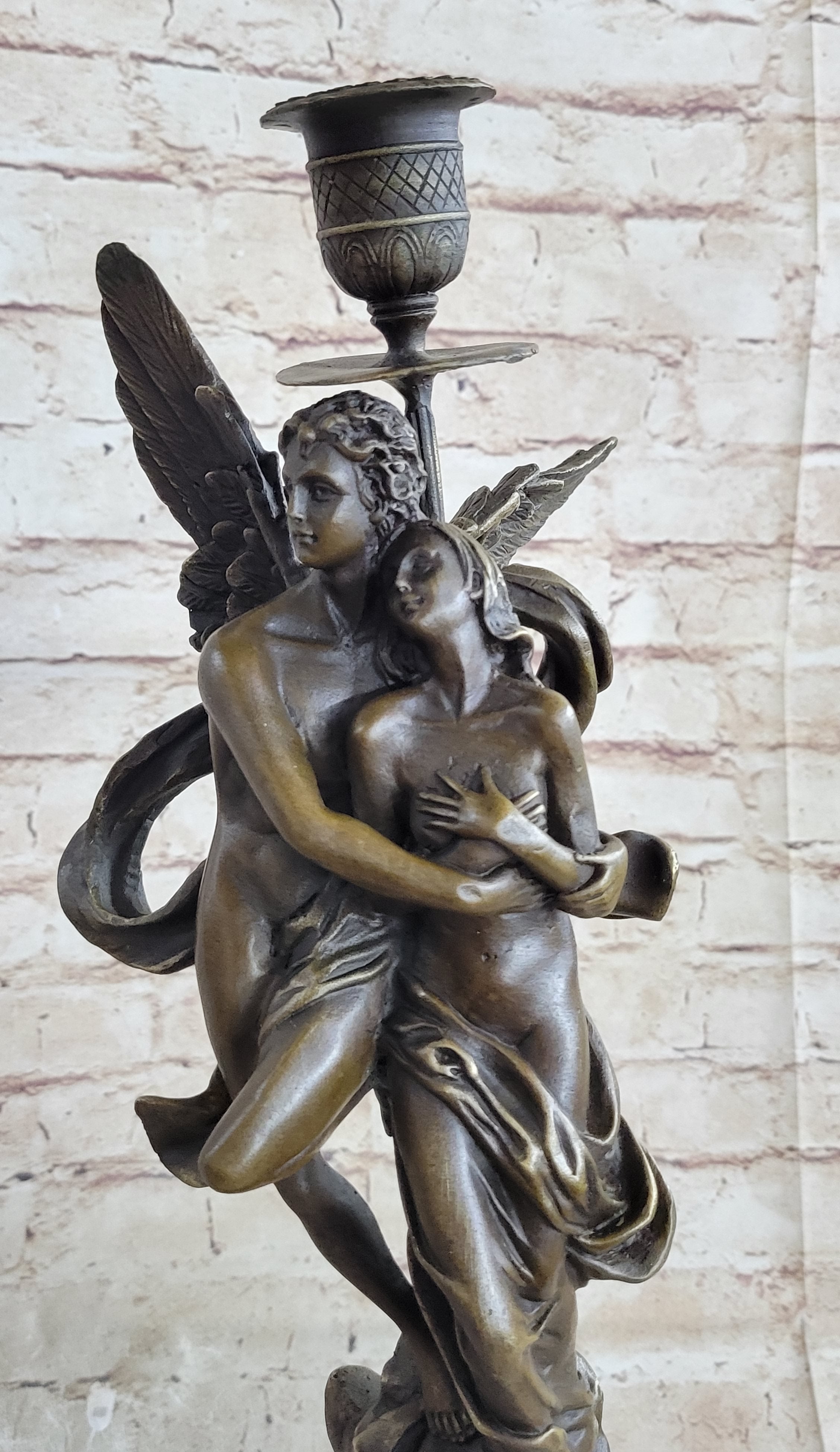 Bronze Marble Cupid Psyche Eros Aphrodite Venus Winged Lovers