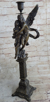 Solid Bronze Sculpture Angel 'Psyche and Eros' Cupid